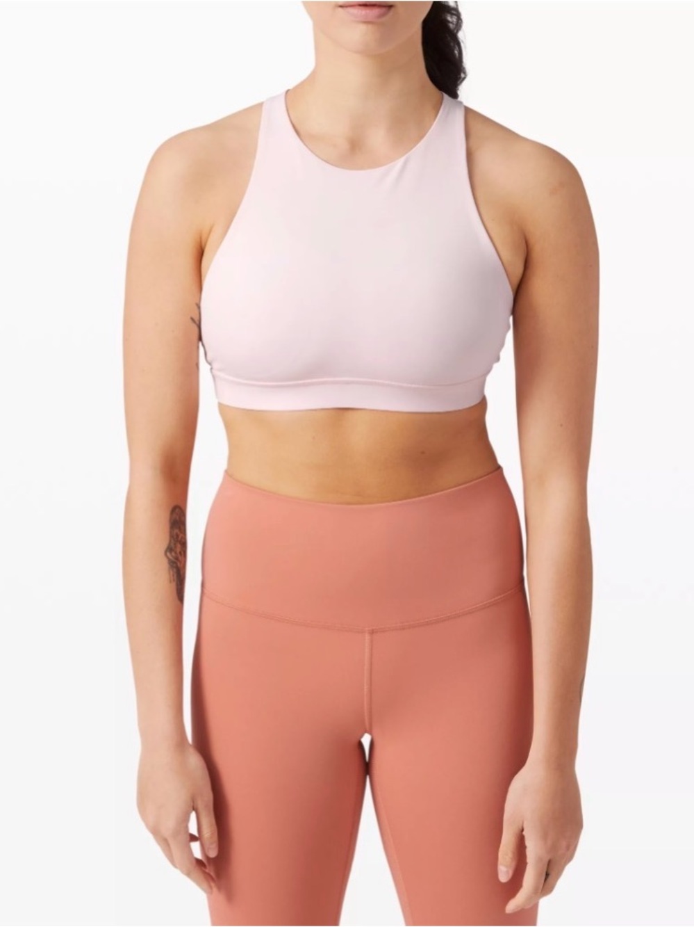 lululemon athletica Soft Pink High-Neck *Medium Support, B/C Cup Sports Bra